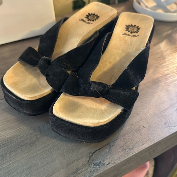 Y2K yellow box wedge sandals - Picture 6 of 8